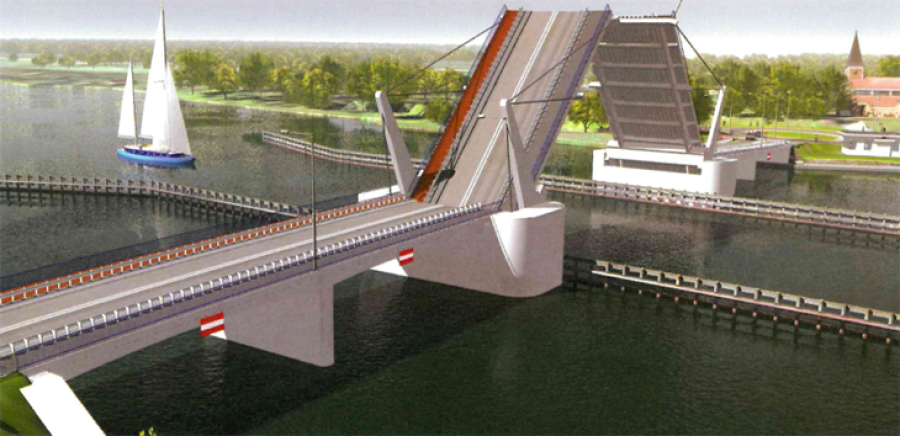 Początki prac przy budowie mostu zwodzonego w Sobieszewie